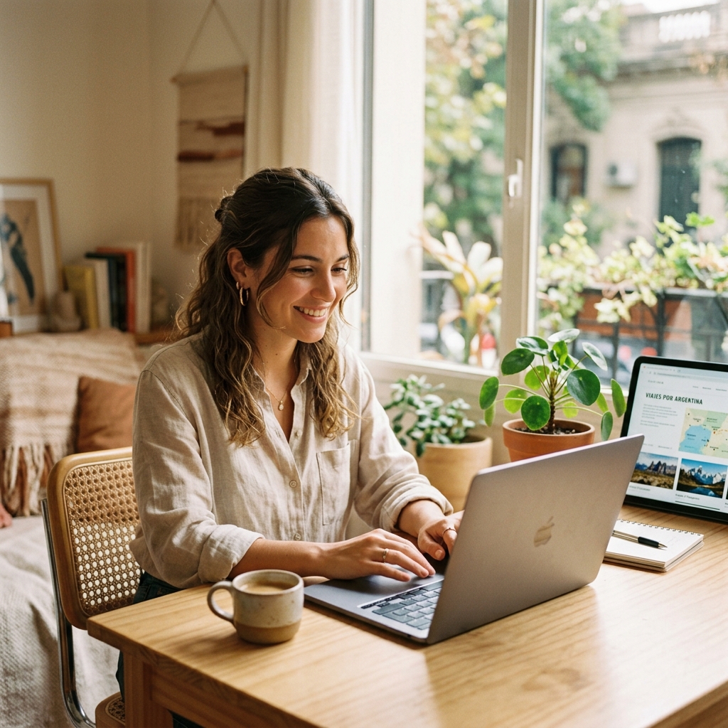Asesora de Lúmina Viajes trabajando con calidez y profesionalismo