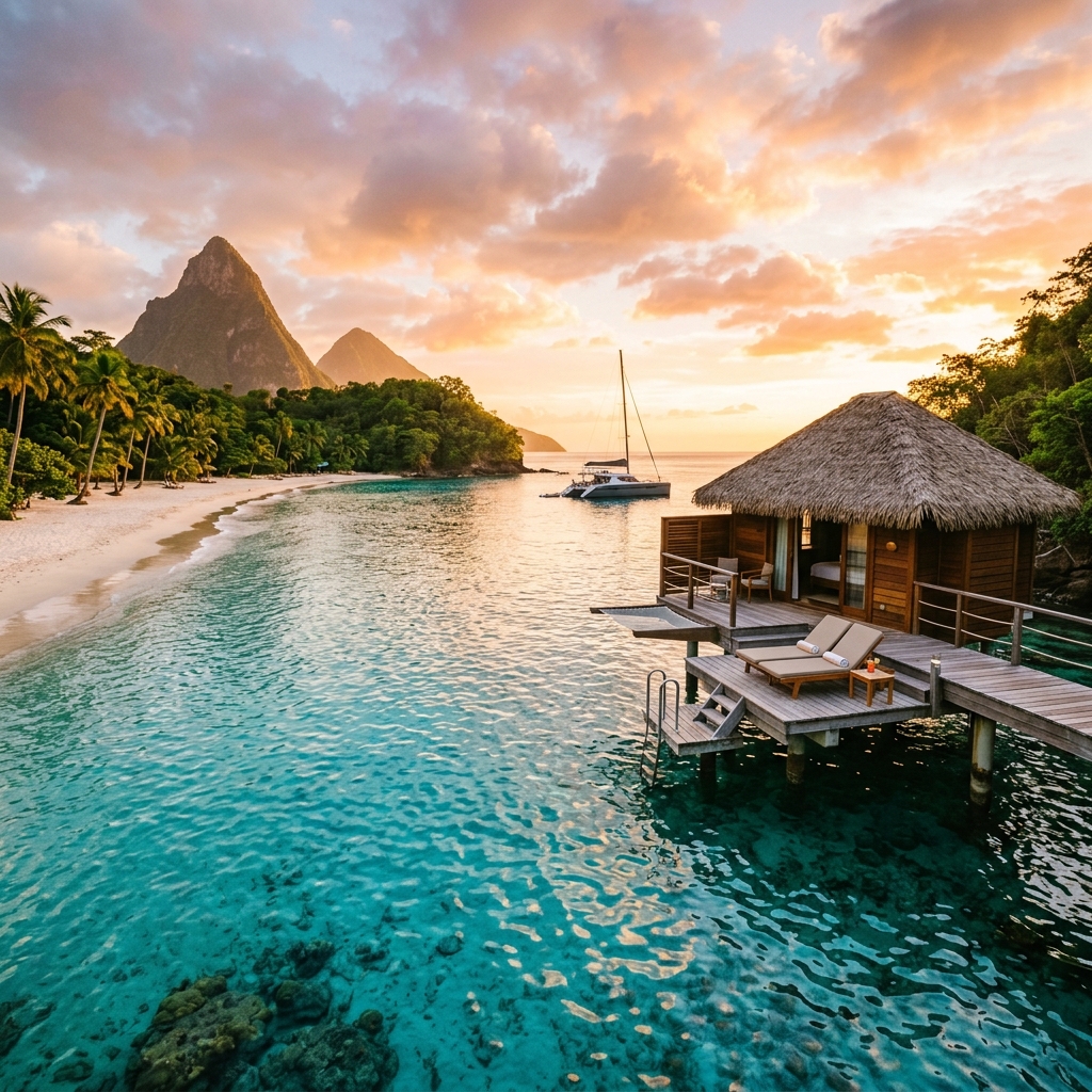 Caribe — playa de aguas turquesa